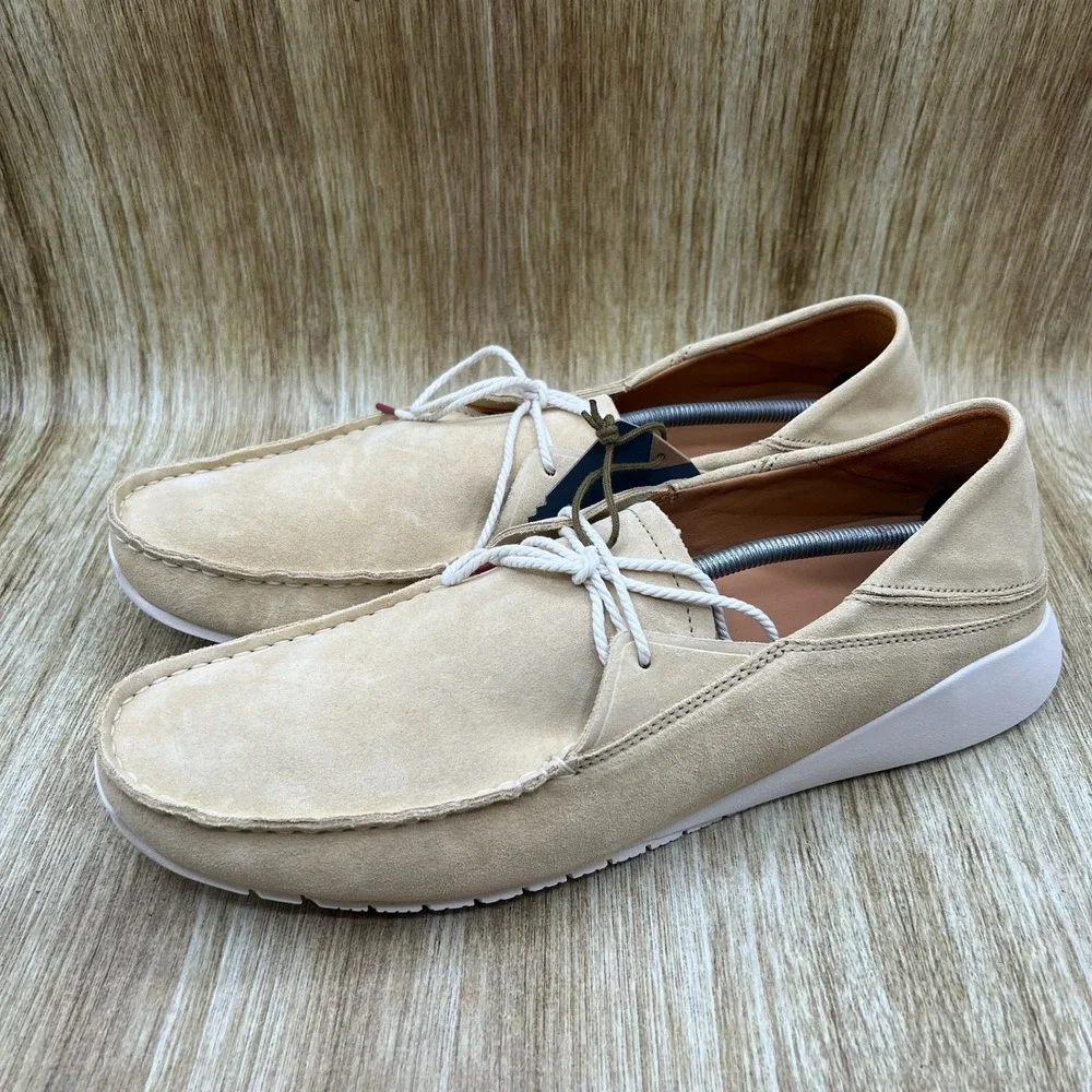 OluKai Ka'a Driver Loafers Men's Size 15 Golden Sand Suede Moccasin 10534-GSGS